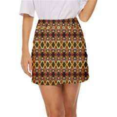 Colorful Geometric Pattern Design Mini Front Wrap Skirt by ExtraAwesomeSauce