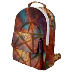 Enchanted Nebula Pentagram Art Flap Pocket Backpack (small) by ExtraAwesomeSauce