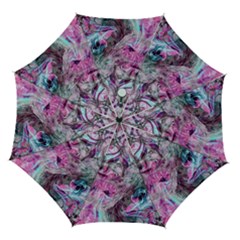  Blend On Pink Automatic Folding Umbrella With Case (medium) by kaleidomarblingart