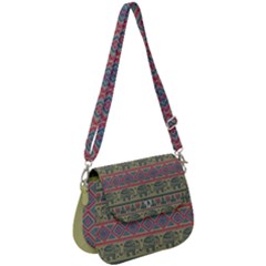 Bohemian Light Olive Elephant Stamp Saddle Handbag by CoolDesigns