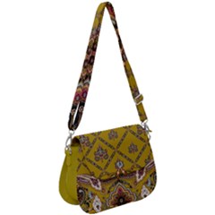 Vintage Aztec Olive Yellow African Tribal Prints Saddle Handbag by CoolDesigns