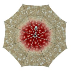 Abstract, Christmas, Glittery, Gold, Red Automatic Folding Umbrella With Case (medium) by kyorashop23