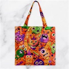Halloween Monsters Zipper Grocery Tote Bag by kyorashop23