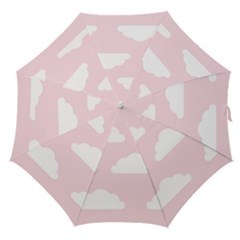 Clouds Pink Pattern Straight Umbrellas by ConteMonfrey
