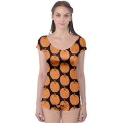 Black And Orange Pumpkin Boyleg Leotard  by ConteMonfrey