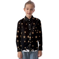 Little Stars Pattern Kids  Long Sleeve Shirt by ConteMonfrey