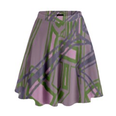 Vibrant Collage Vibes Print High Waist Skirt by dflcprintsclothing