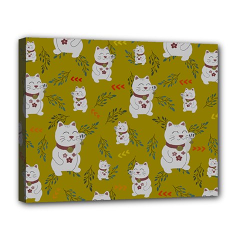 Super Lucky Cat Canvas 14  X 11  (stretched) by GeekLover