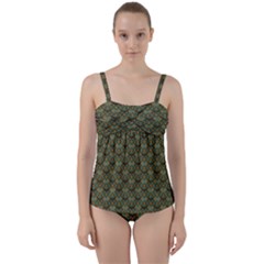 Day Of The Death Moth Scaled Twist Front Tankini Set by GeekLover
