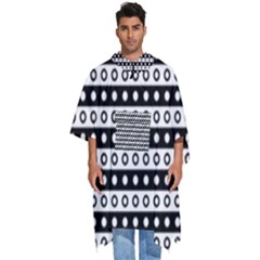 Black And White Circles Pattern Men s Hooded Rain Ponchos by ytdream