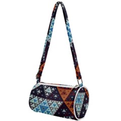 Fractal Triangle Geometric Abstract Pattern Mini Cylinder Bag by Cemarart
