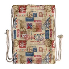 Letters Writing Paper Text Pattern Drawstring Bag (large) by Apenda