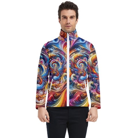 Dynamic Color Vortex Men s Bomber Jacket by ExtraAwesomeSauce