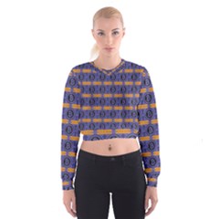 Bitcoin Logo Pattern Cropped Sweatshirt by ExtraAwesomeSauce