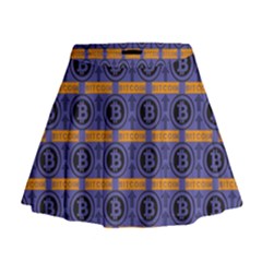 Bitcoin Logo Pattern Mini Flare Skirt by ExtraAwesomeSauce