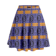 Bitcoin Logo Pattern High Waist Skirt by ExtraAwesomeSauce