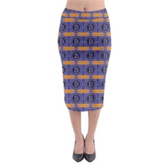 Bitcoin Logo Pattern Midi Pencil Skirt by ExtraAwesomeSauce