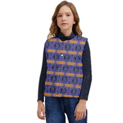 Bitcoin Logo Pattern Kid s Button Up Puffer Vest	 by ExtraAwesomeSauce