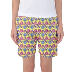 Colorful Bitcoin Pattern Women s Basketball Shorts by ExtraAwesomeSauce