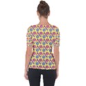 Colorful Bitcoin Pattern Shoulder Cut Out Short Sleeve Top View2