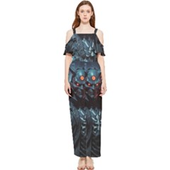 Cyberpunk Demon Samurai Draped Sleeveless Chiffon Jumpsuit by AwesomeSauce