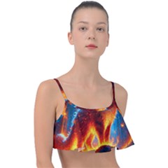 Enchanted Fire Feline Frill Bikini Top by ExtraAwesomeSauce