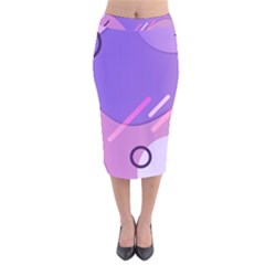 Colorful Labstract Wallpaper Theme Velvet Midi Pencil Skirt by Apen
