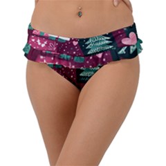 Christmas Santa Claus Frill Bikini Bottoms by Posterlux