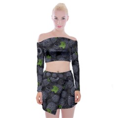 Blackberry Fruit, Fruit Off Shoulder Top With Mini Skirt Set by kyorashop23