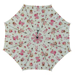 Pink Woodland Animals, Koteto Automatic Folding Umbrella With Case (medium) by kyorashop23