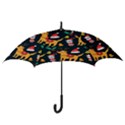 Funny Christmas Pattern Background Hook Handle Umbrellas (Medium) View3