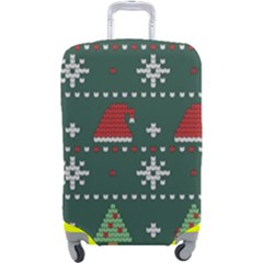 Beautiful Knitted Christmas Pattern Luggage Cover (large) by Ket1n9