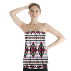 Ukrainian Folk Seamless Pattern Ethnic Ornament Border Element Traditional Strapless Top by Grandong