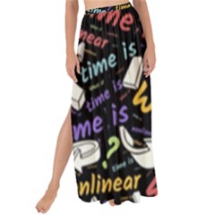 Time Nonlinear Curved Linear Maxi Chiffon Tie-up Sarong by Paksenen