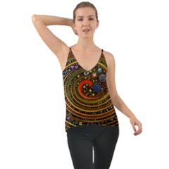 Swirl Vortex Emoji Cyclone Motion Art Chiffon Cami by Paksenen