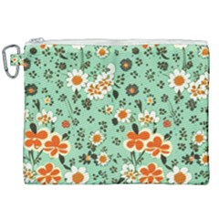 Retro 1960s Flowers Pattern 3 Canvas Cosmetic Bag (xxl) by violetheavensky