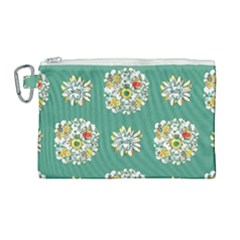 Retro 1960s Flowers Pattern 2 Canvas Cosmetic Bag (large) by violetheavensky