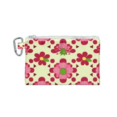 Retro 1960s Flowers Pattern 4 Canvas Cosmetic Bag (small) by violetheavensky