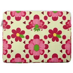 Retro 1960s Flowers Pattern 4 17  Vertical Laptop Sleeve Case With Pocket by violetheavensky