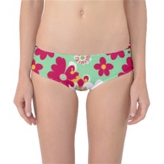 Retro 1960s Flowers Pattern Classic Bikini Bottoms by violetheavensky