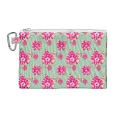 Retro 1880s Flowers Pattern 11 Canvas Cosmetic Bag (large) by violetheavensky