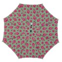 Retro 1880s Flowers Pattern 11 Automatic Folding Umbrella with Case (Medium) View1