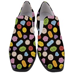 Ecstasy Pills Pattern Women Slip On Heel Loafers by Valentinaart