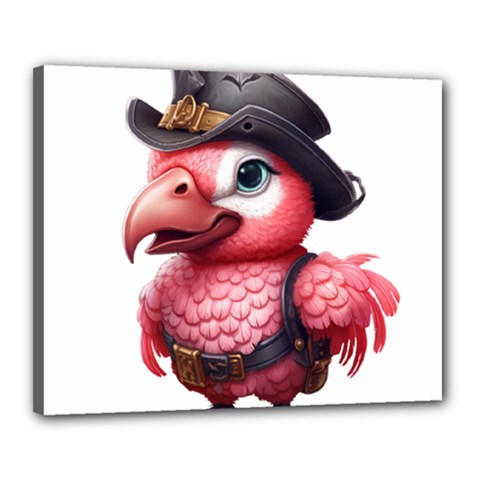 Kawaii Pink Parrot Pirate Canvas 20  X 16  (stretched) by KawaiiArtStyle