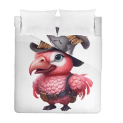 Kawaii Pink Parrot Pirate Duvet Cover Double Side (full/ Double Size) by KawaiiArtStyle