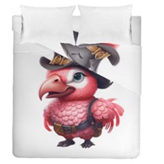 Kawaii Pink Parrot Pirate Duvet Cover Double Side (queen Size) by KawaiiArtStyle