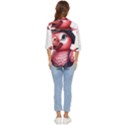 Kawaii Pink Parrot Pirate Women s Quarter Sleeve Pocket Shirt View4