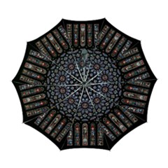 Chartres Cathedral Notre Dame De Paris Stained Glass Automatic Folding Umbrella With Case (large) by Grandong