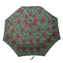 Retro 1880s Flowers Pattern 3 Folding Umbrellas View1