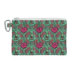 Retro 1880s Flowers Pattern 3 Canvas Cosmetic Bag (large) by violetheavensky